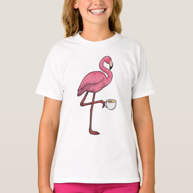 Camiseta Flamingo com Taça de Café (Frente)