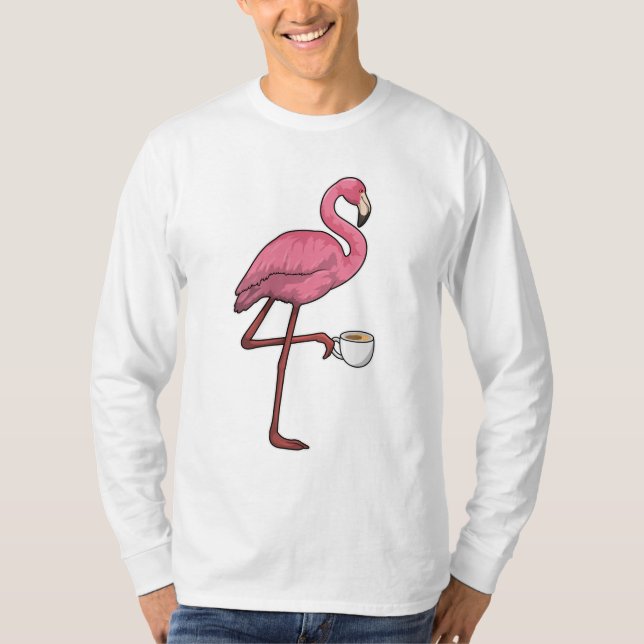 Camiseta Flamingo com Taça de Café (Frente)