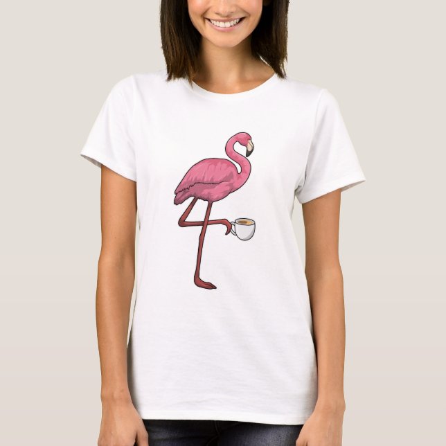 Camiseta Flamingo com Taça de Café (Frente)