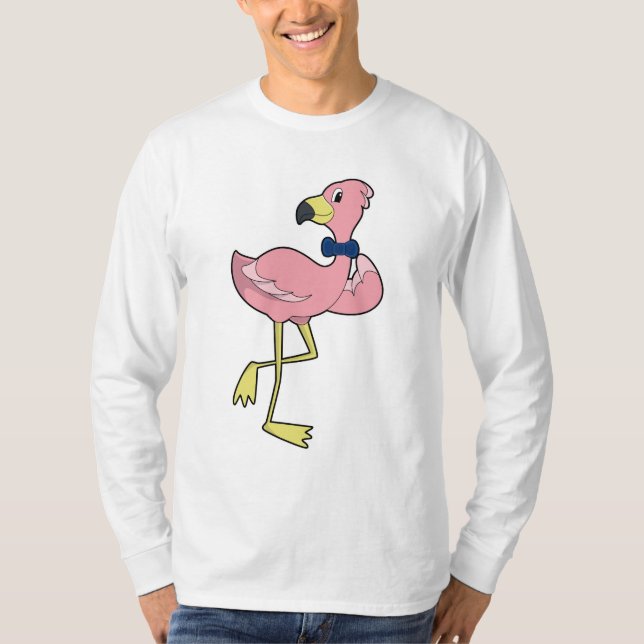 Camiseta Flamingo como cavalheiro com Tie (Frente)