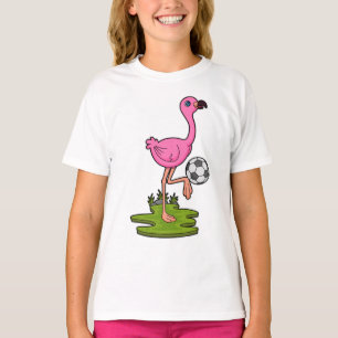 Camiseta Flamingo como jogador de futebol com futebol