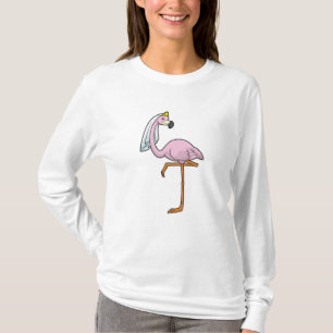 Camiseta Flamingo como Noiva em Casamento com Véu