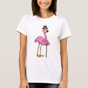Camiseta Flamingo como pensionista com bengalê