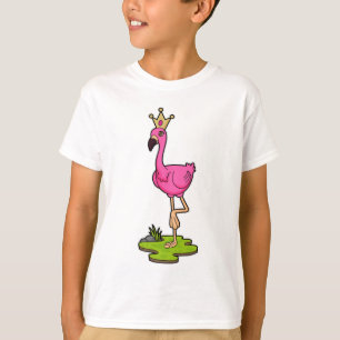 Camiseta Flamingo como Princesa com Coroa