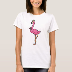 Camiseta Flamingo como Rei com Coroa e Funcionarios