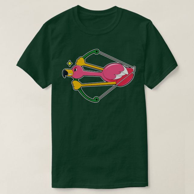 Camiseta Flamingo como Seta com Arco (Frente do Design)