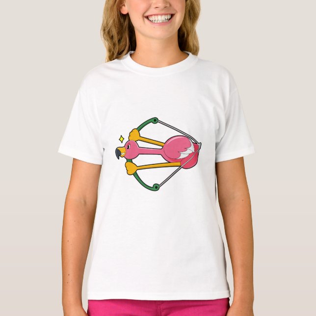 Camiseta Flamingo como Seta com Arco (Frente)