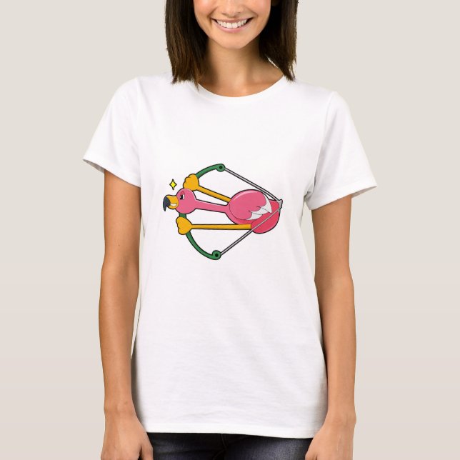 Camiseta Flamingo como Seta com Arco (Frente)