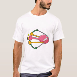Camiseta Flamingo como Seta com Arco