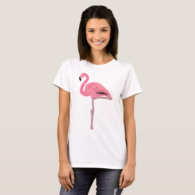 Camiseta flamingo cor-de-rosa (Frente Completa)