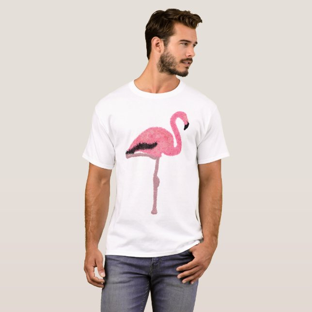 Camiseta Flamingo cor-de-rosa (Frente Completa)