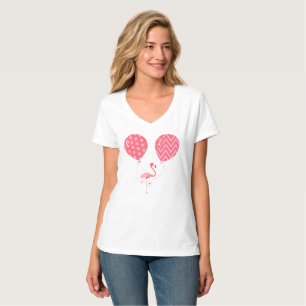 Camiseta Flamingo cor-de-rosa com balões