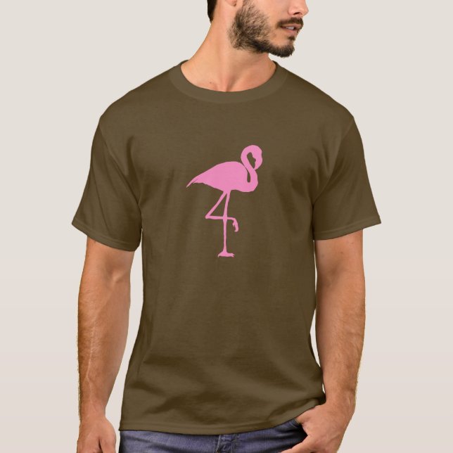 Camiseta Flamingo cor-de-rosa tropical da silhueta (Frente)