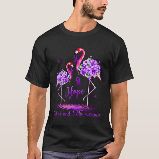 Camiseta Flamingo Crohn s and Colitis Awareness (Frente)