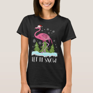 Camiseta Flamingo De Natal Com Papai Noel, Que Neve