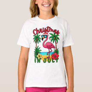Camiseta Flamingo de Natal em Julho