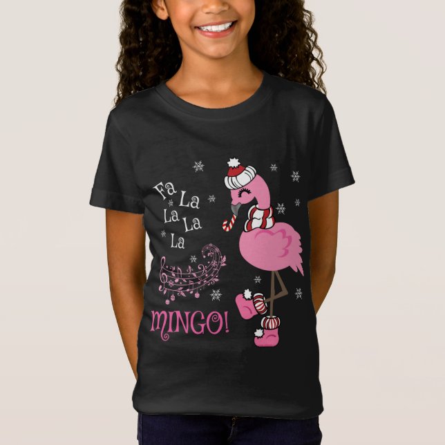 Camiseta Flamingo de Natal - Fa Cóta La MINGO Candy Candi (Frente)