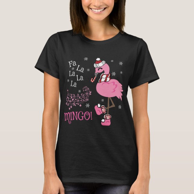 Camiseta Flamingo de Natal - Fa Cóta La MINGO Candy Candi (Frente)