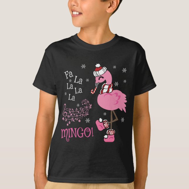 Camiseta Flamingo de Natal - Fa Cóta La MINGO Candy Candi (Frente)