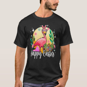 Camiseta Flamingo de Orelha de Coelho com Cesta de Ovo de P