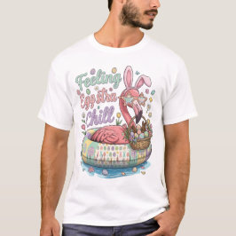 Camiseta Flamingo de Páscoa Engraçado Sentindo-se Eggstra L