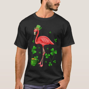 Camiseta Flamingo, Dia de São Patrício, Leprechaun Hat Flam