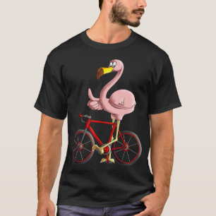 Camiseta Flamingo Dirigindo Bicicleta Legal Bikers Engraça