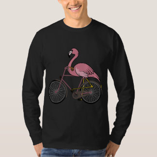 Camiseta Flamingo Dirigindo Uma Bicicleta Legal Bikers Engr