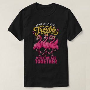 Camiseta Flamingo Divertido Melhores Amigas Bagunça