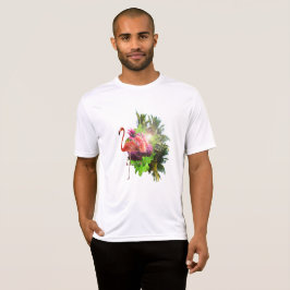 Camiseta Flamingo e flores