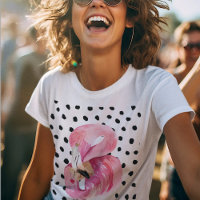 Flamingo e pontos cor-de-água rosa moderna