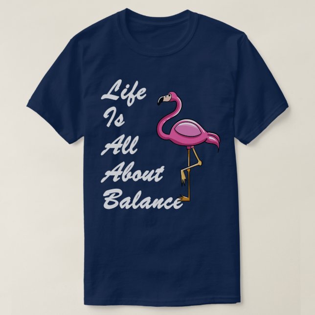 Camiseta Flamingo É Tudo Sobre Equilíbrio (Frente do Design)