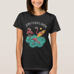 Camiseta Flamingo Engraçado Dado a Bandos Zero Feminino