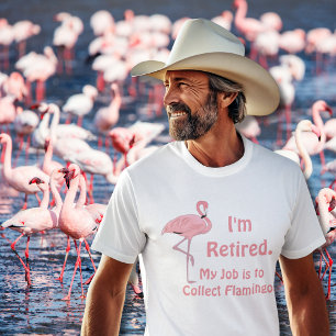 Camiseta Flamingo Engraçado de Aposentadoria de Jardim