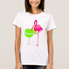 Camiseta Flamingo engraçado que bebe uma Margarita
