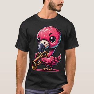 Camiseta Flamingo Engraçado Tocando