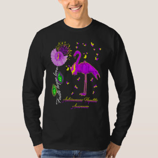 Camiseta Flamingo Faith Hope Love Autoimmune Hepatitis Awar