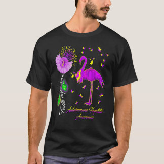Camiseta Flamingo Faith Hope Love Autoimmune Hepatitis Awar