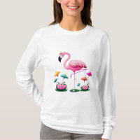 Flamingo Fantasy Pond T-Shirt Long Sleeve