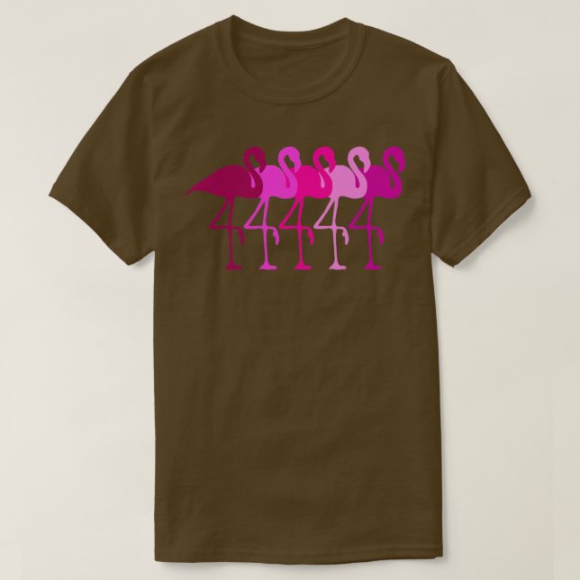 Camiseta Flamingo Flamingos caminha cor-de-rosa com retrato (Frente do Design)