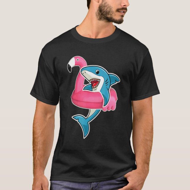 Camiseta Flamingo Float Summer Shark Float (Frente)