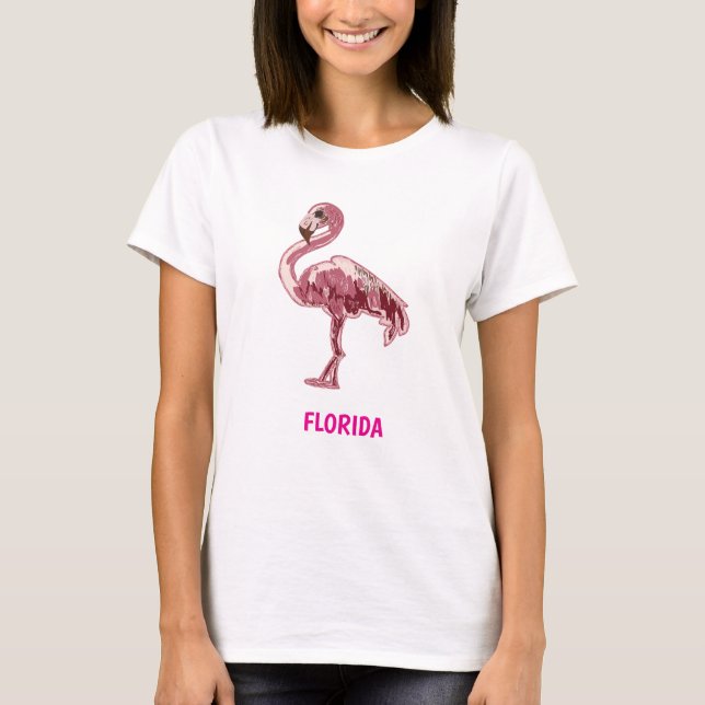 Camiseta Flamingo gemalter pinker Flamingo  (Frente)