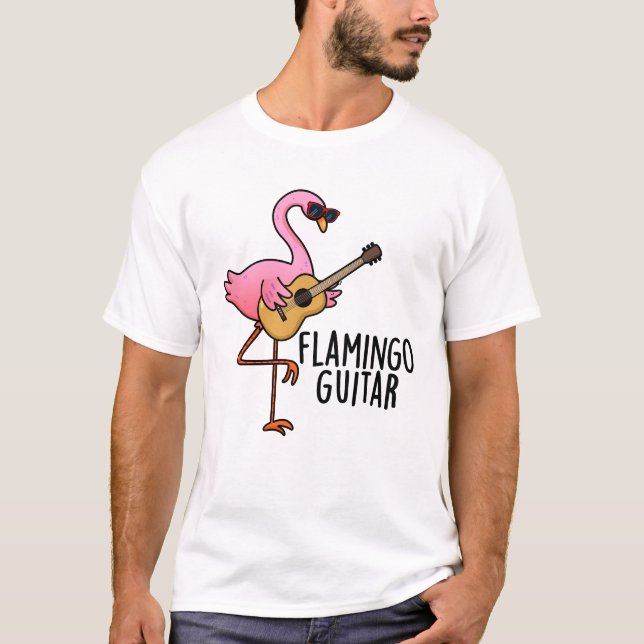 Camiseta Flamingo Guitar Música Encantada (Frente)