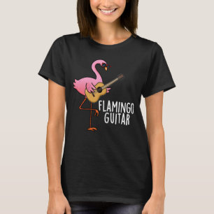 Camiseta Flamingo Guitar Música Engraçada Pun Escuro BG