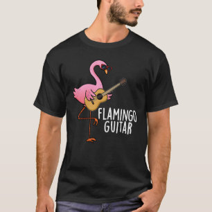 Camiseta Flamingo Guitar Música Engraçada Pun Escuro BG