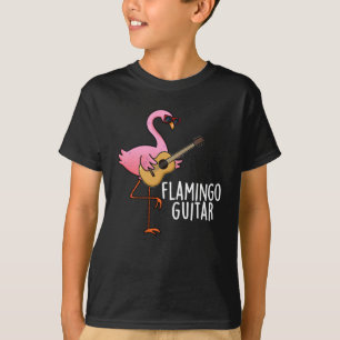 Camiseta Flamingo Guitar Música Engraçada Pun Escuro BG