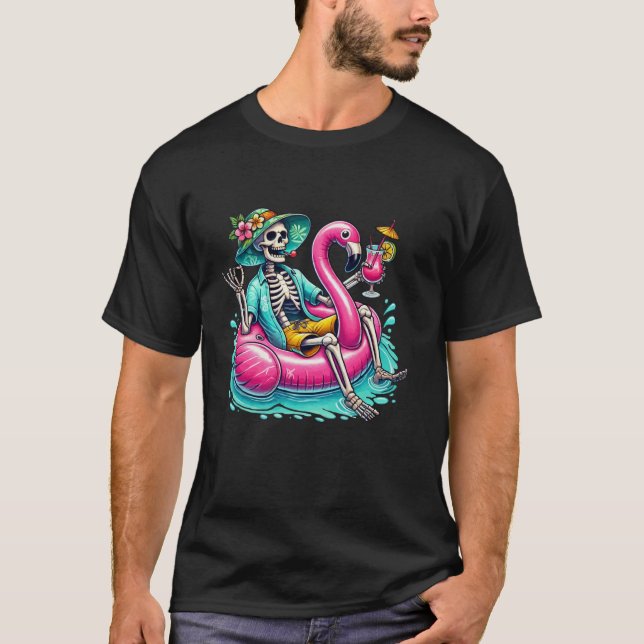 Camiseta Flamingo Halloween Spooky Wading Bird Trick (Frente)