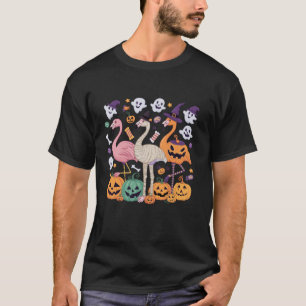 Camiseta Flamingo Halloween Spooky Wading Bird Trick