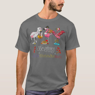 Camiseta Flamingo Happy HalloDia de as Bruxas engraçado de