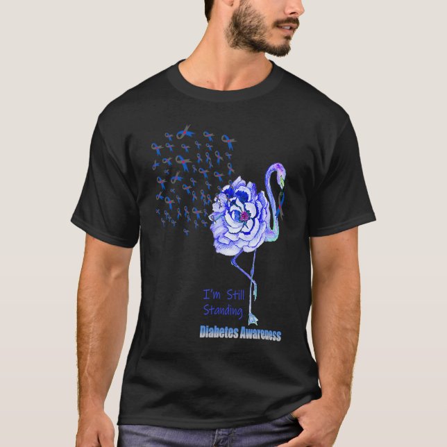Camiseta Flamingo I'm Still Standing Diabetes Awareness (Frente)